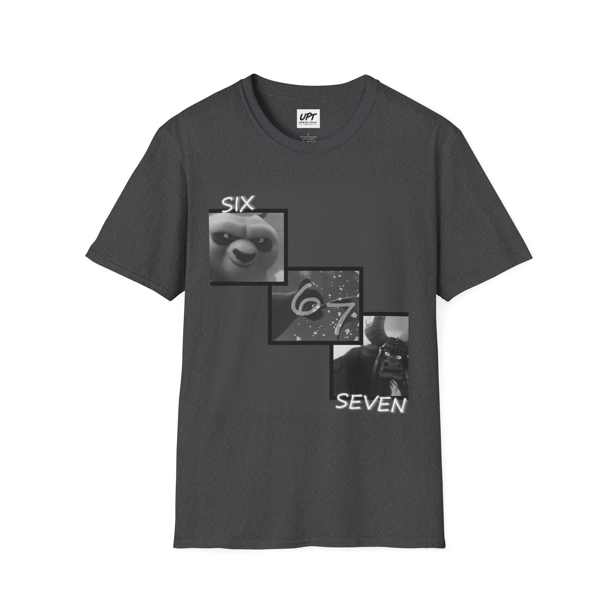 Grey Kung Fu Panda Six Seven T-Shirt 2