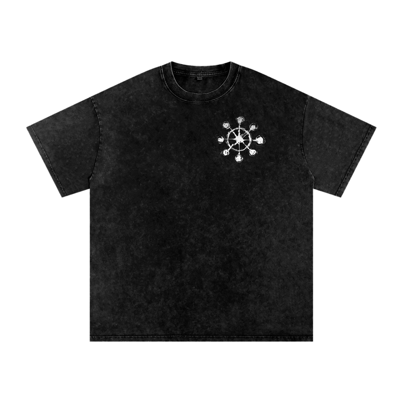 Inverted Jujutsu Kaisen Mahoraga T-Shirt, Eight-Handled Sword Divine General Vintage Wash Graphic Tee Anime Streetwear Oversized Y2K Manga Top for Men | Gojo Sukuna Anime Acid Wash Shirt