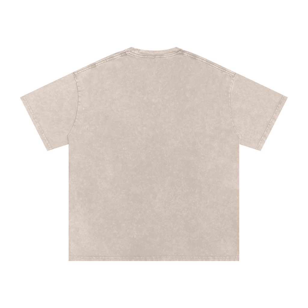 Solid Snow Washed Oversized Cotton T-Shirt